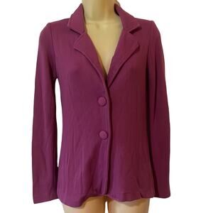 Worthington Woman Size Small Raspberry Knit Blazer Jacket Snaps Office